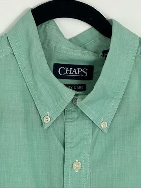 Chaps Men's Button-Down Short Sleeve Shirt in Mint Green - NWOT - Sz L Large